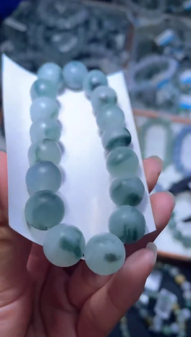 未镶嵌定制翡翠天然缅甸翡翠手串36