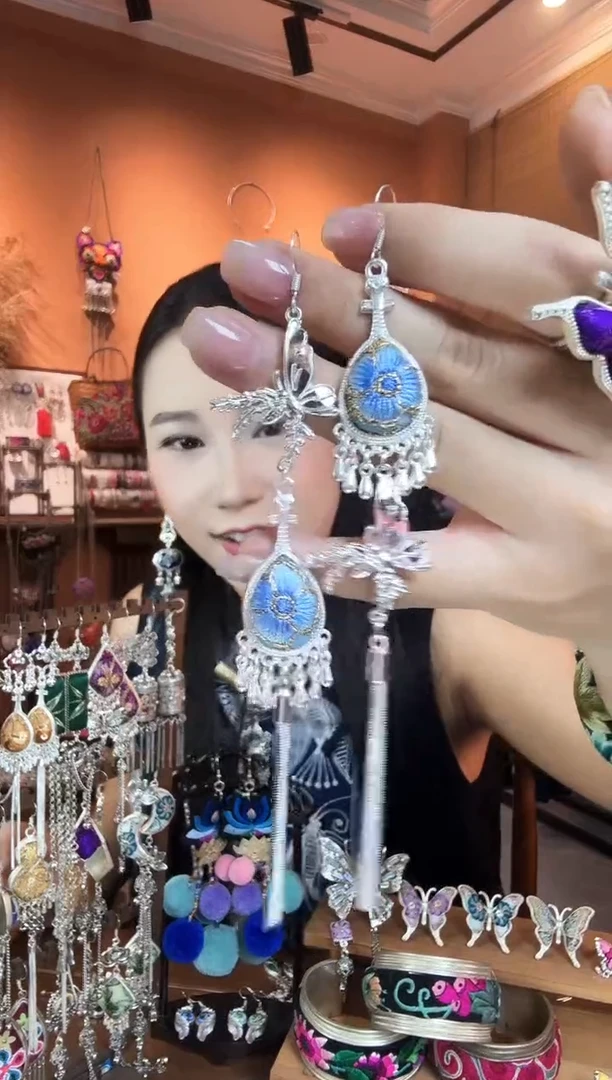 刺绣纯手工民族风耳环
