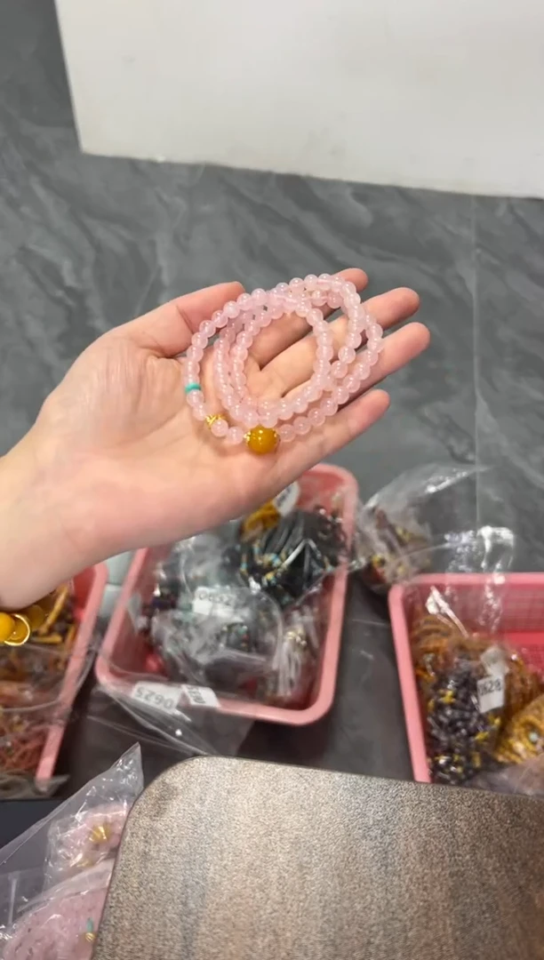 水晶手链未镶嵌粉水晶设计款多圈手链[1144]