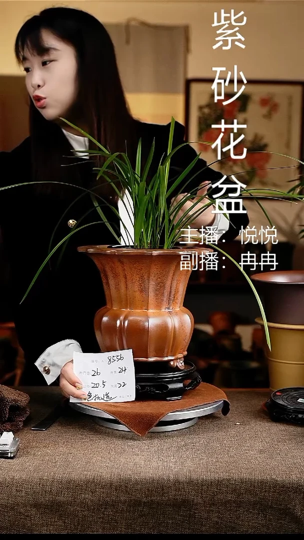 紫砂花盆花卉工艺8556+s