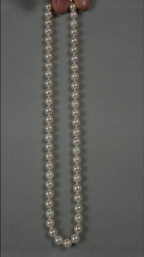 项链银S925镶嵌海水珍珠AK羽皇金7-7.5mm