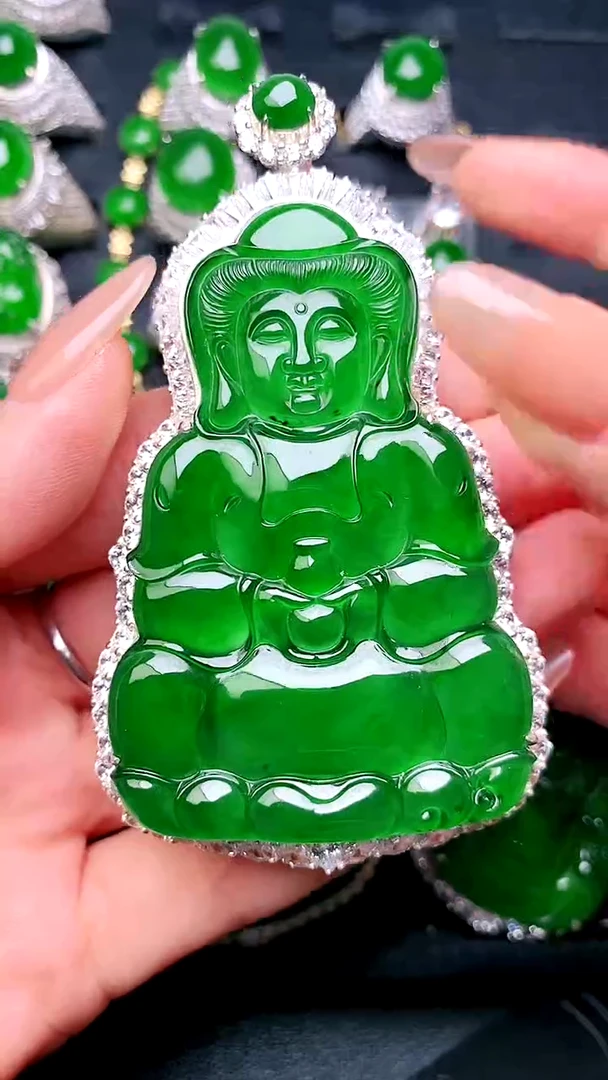 【闪购商品】翡翠吊坠(赠链)银S925镶嵌吊坠