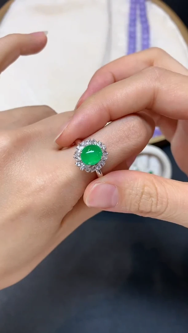 18K金镶嵌戒指翡翠W141|19800