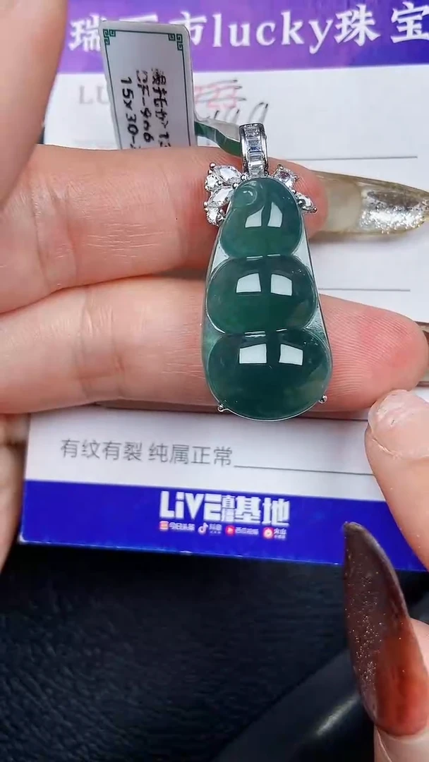 颈饰银S925镶嵌翡翠21499