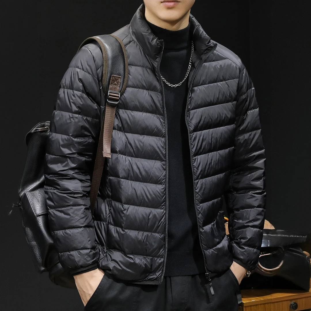 PinkAvril白鸭轻薄羽绒服男秋冬季2025新款大码保暖男士外套短款