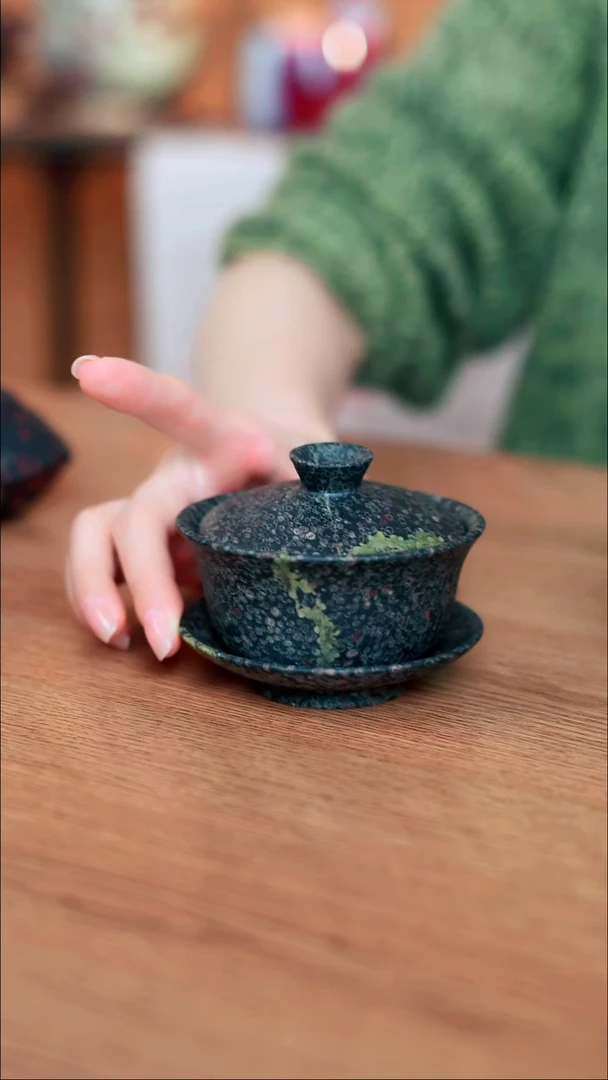 寻武记安山玉三才盖碗