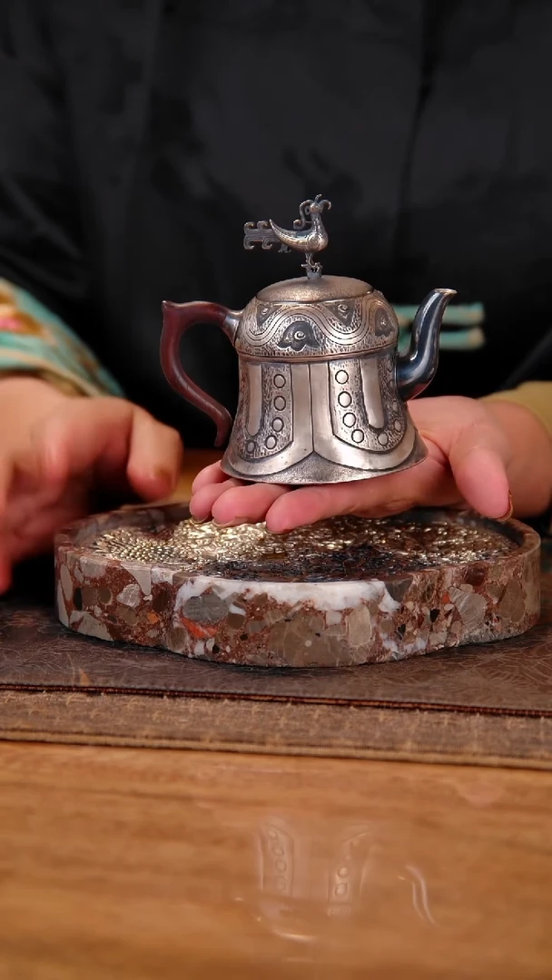 越***?盛唐工坊 足银999 手工泡茶壶