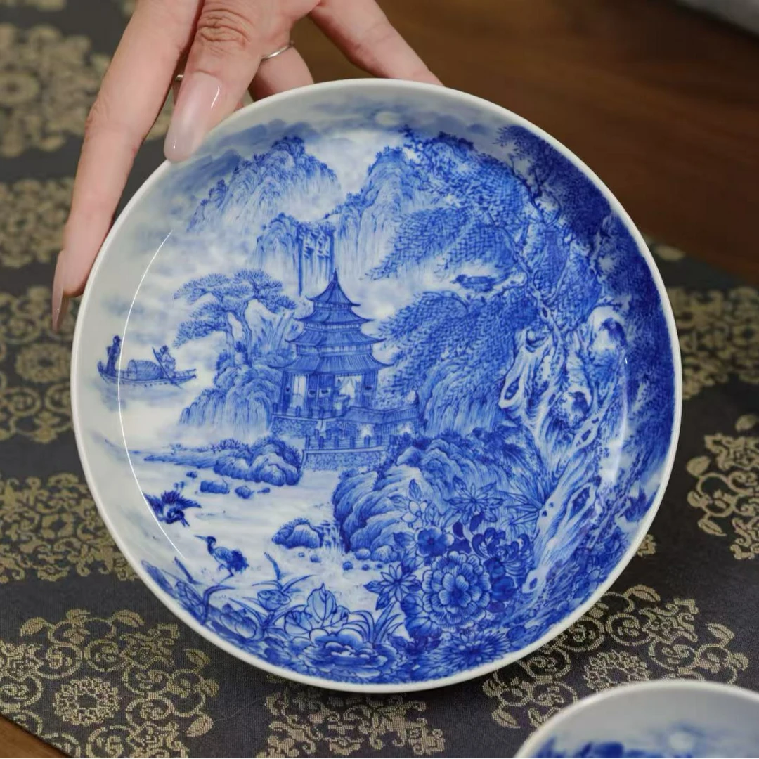 惜之悟造/青花山水重工壶承