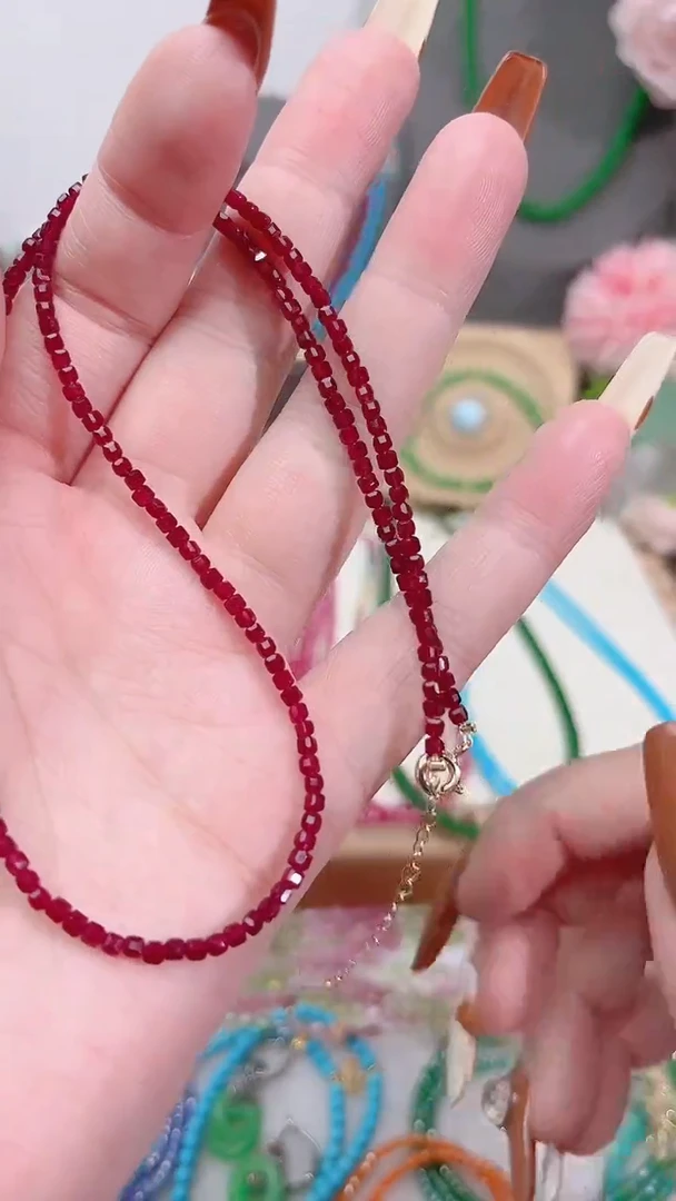 颈饰银S925镶嵌红宝石姨妈99