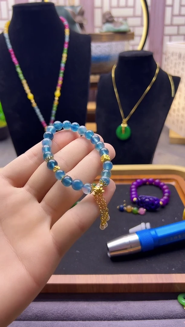 【闪购商品】翡翠手链14K金镶嵌S476