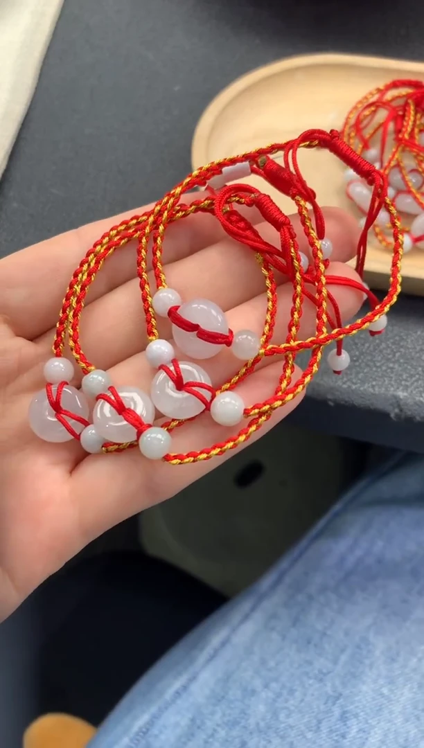 未镶嵌手绳翡翠FC532 翡翠平安扣手绳 多样性发其一