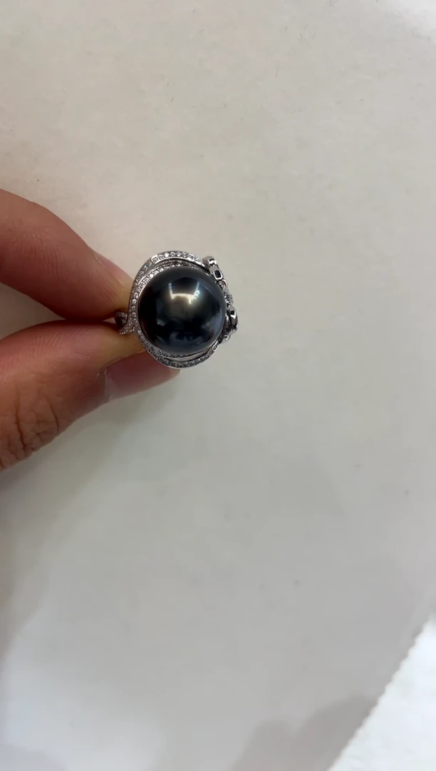 银S925镶嵌戒指海水珍珠13