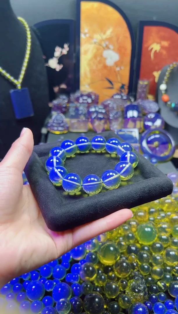 多米尼加净水蓝18m手串