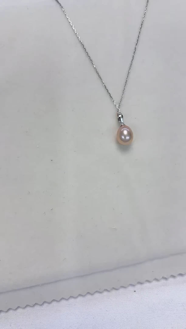 淡水珍珠银S925镶嵌项链?****随吊坠一元