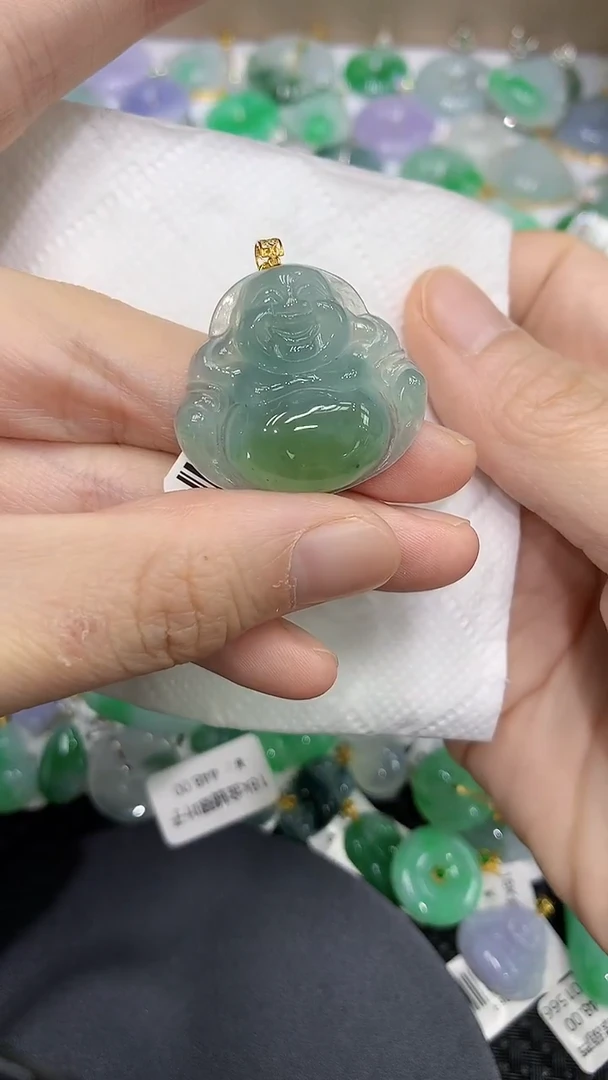 颈饰18K金镶嵌翡翠a货支持复检百元以上9元证书费自理