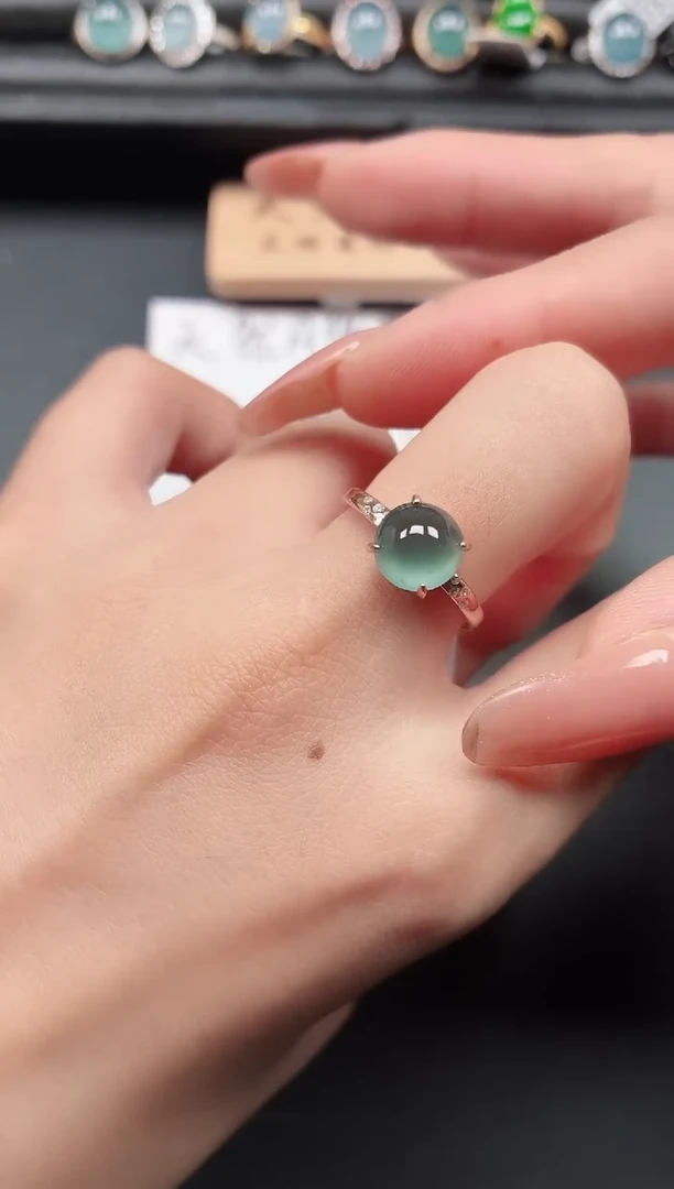 银S925镶嵌戒指翡翠111