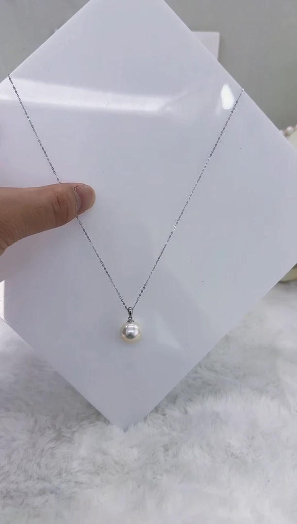 银S925镶嵌淡水珍珠DA曼塔珍珠吊坠13-14 y365