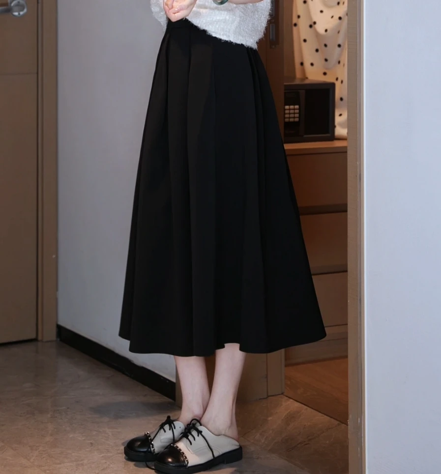 【公主裙】【张元一专属】简约黑色气质通勤风半身裙伞裙 B25Q9134Y