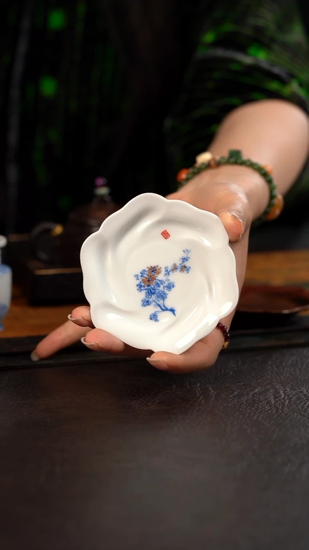 杯聚澜堂菊花花朵杯垫