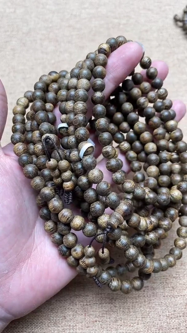 沉香手串菩萨棋虎斑0.7圆珠多圈多样性发其一