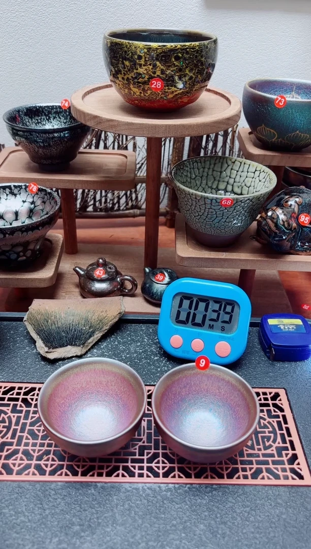 茶盏旧*梦9号2个建盏工匠茶器