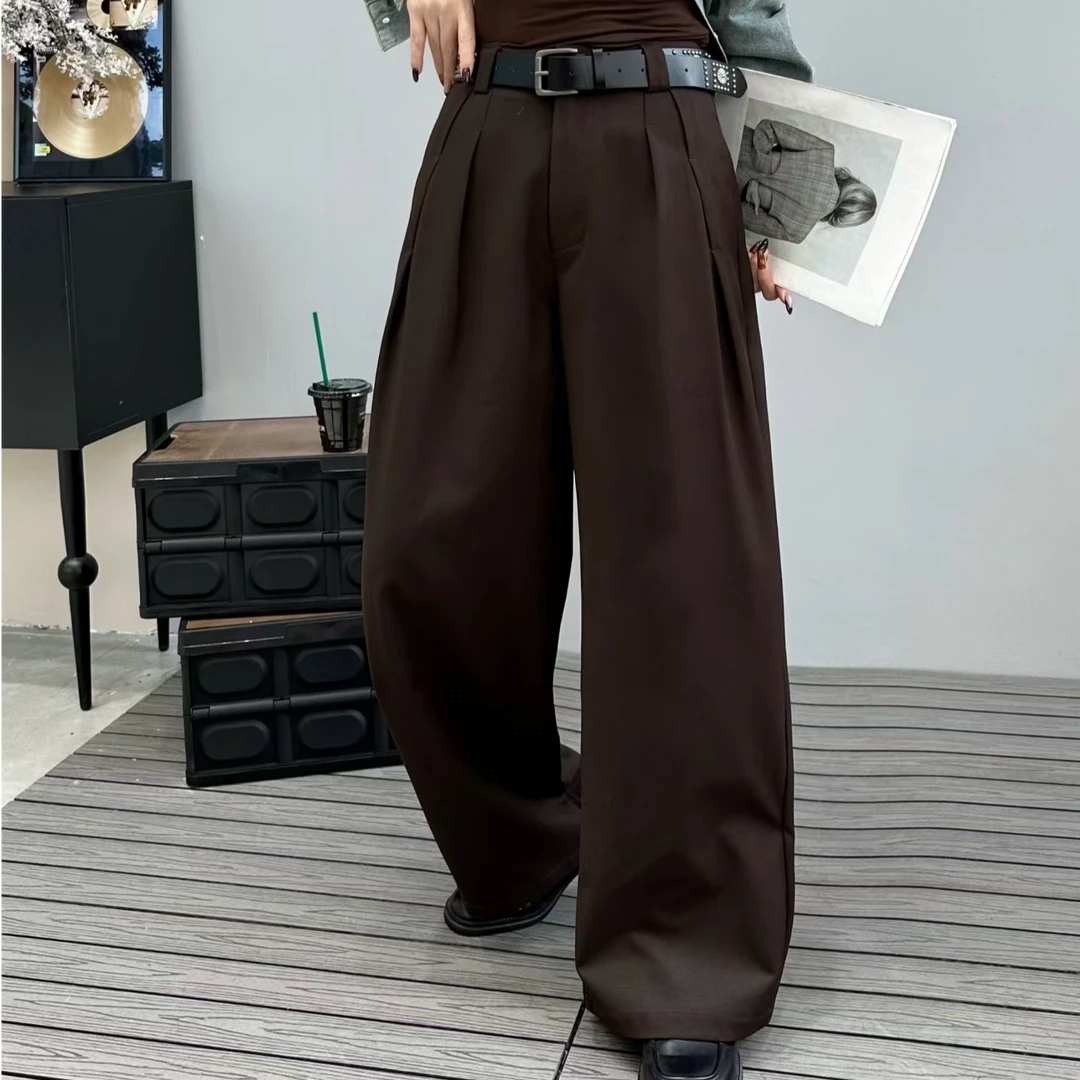 2025秋冬新款中高腰裤子气质高级垂感好显瘦韩版