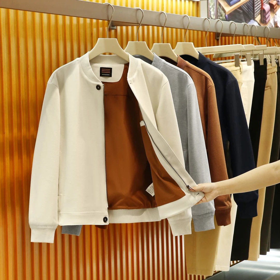 拍手叫绝!意奢老钱风!桑蚕丝羊毛男士秋冬飞行员棒球服夹克外套