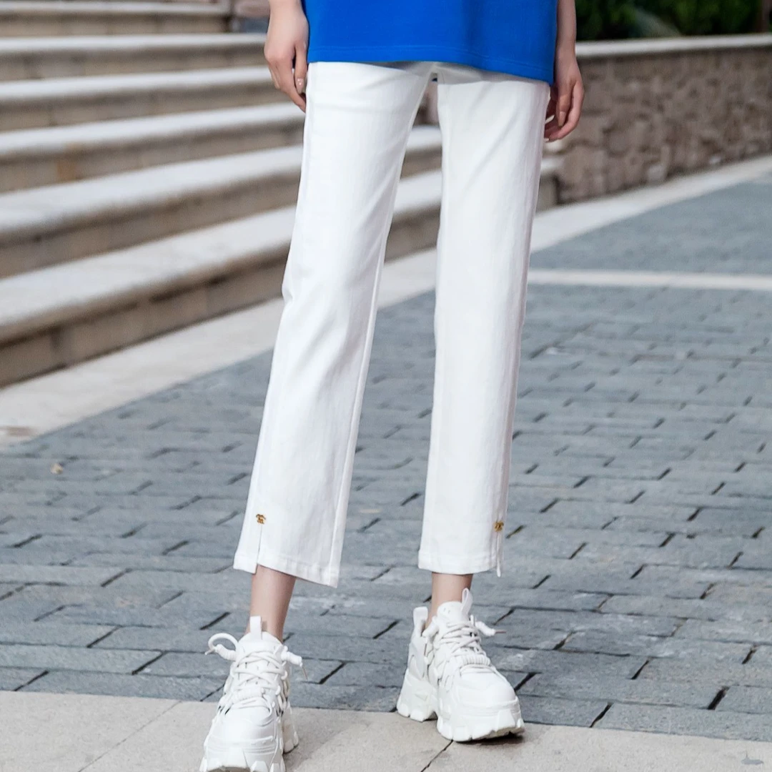 【达人专享】时尚简约休闲百搭萝卜牛仔裤9C150907