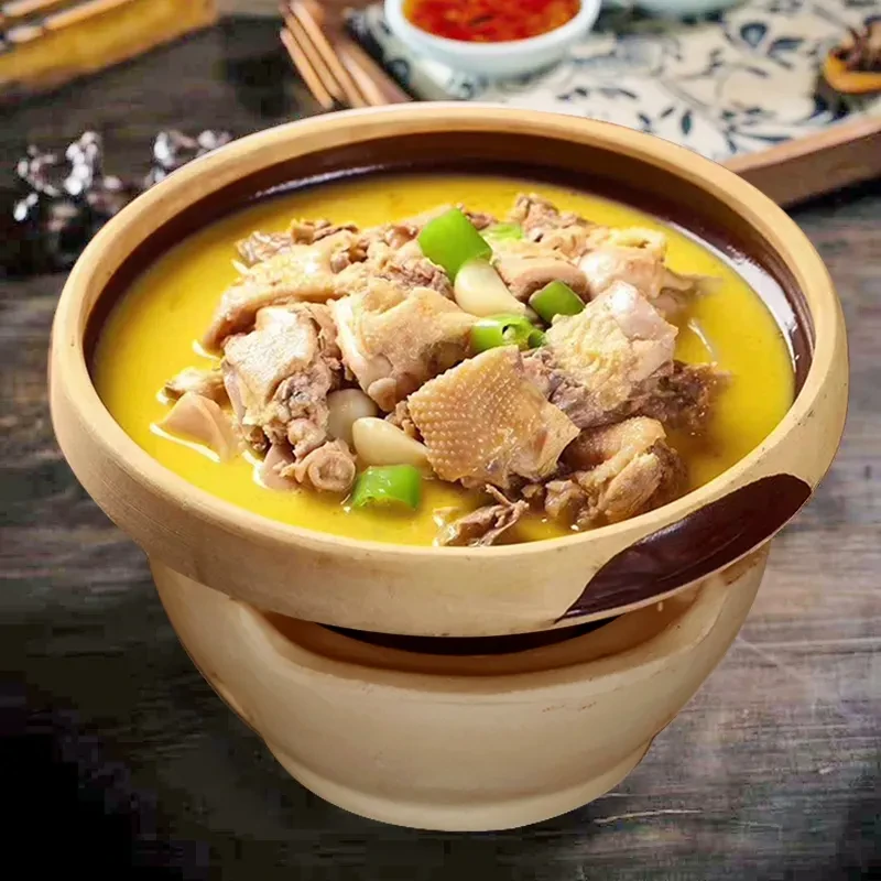 鲁钵士 本地土鸡钵1500g+猪尾巴钵900g 湖南常德钵子菜