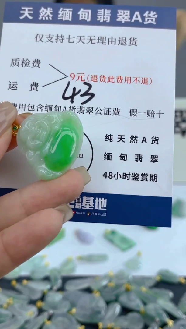 颈饰18K金镶嵌翡翠天然A货翡翠  43