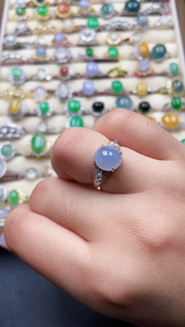 银S925镶嵌戒指翡翠129