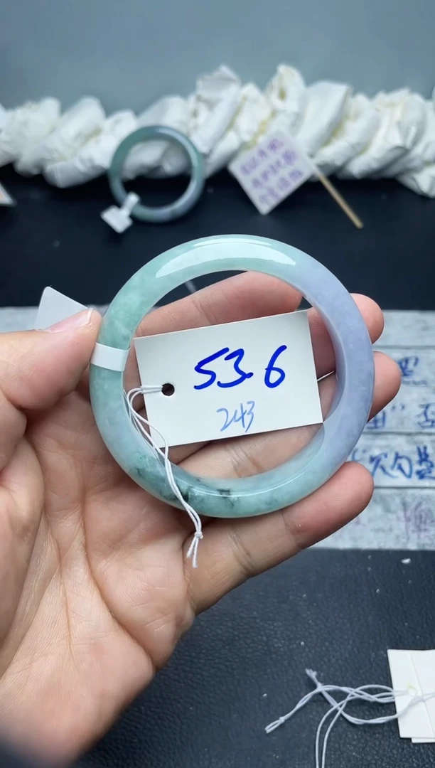 未镶嵌手镯翡翠白***诗243