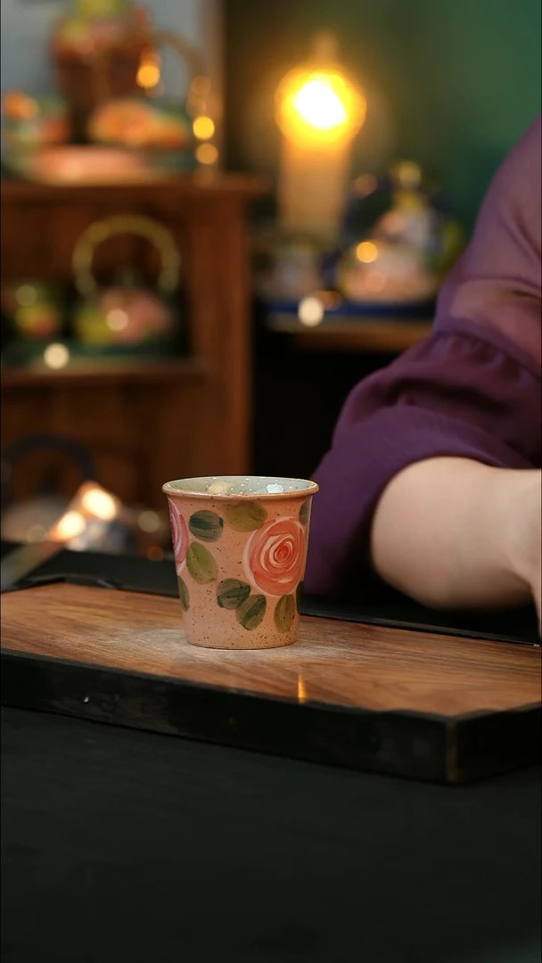 杯手绘心瓷陶瓷浮力