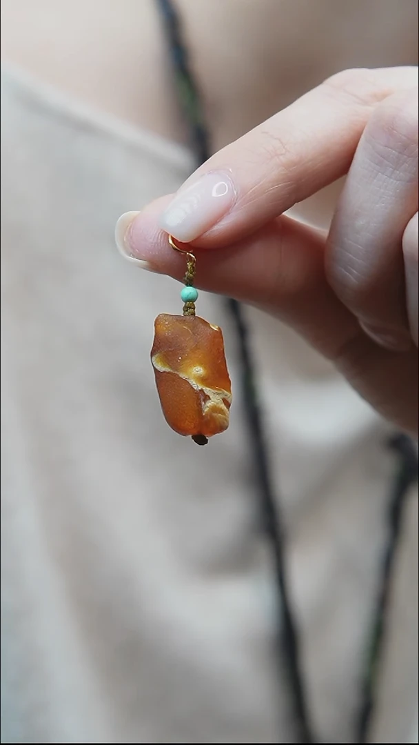裸石蜜蜡未镶嵌*蜜蜡原石小提溜*活扣头*百搭小配饰*