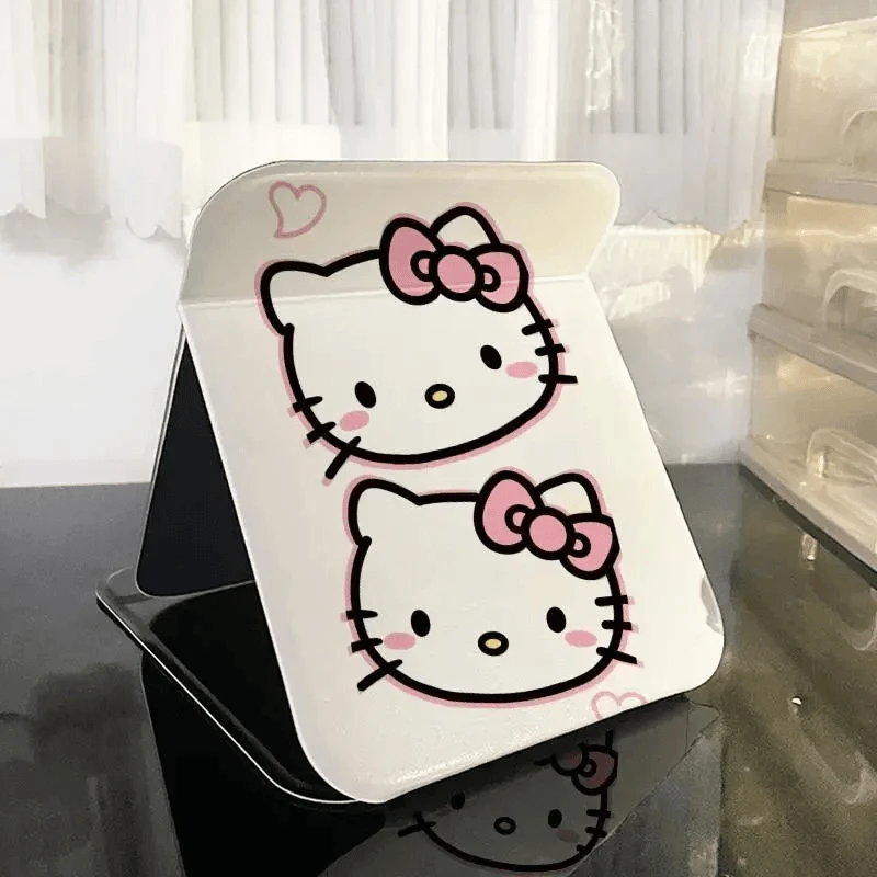 【升级版加厚】简约镜子hello kitty猫化妆镜随身折叠携带小镜子