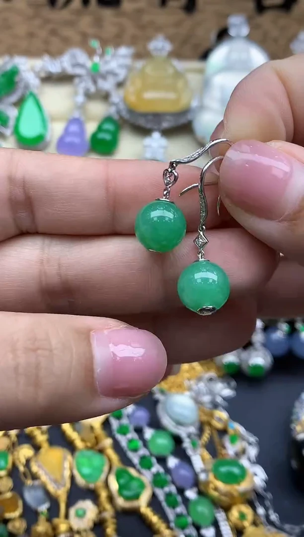 【闪购商品】翡翠耳饰18K金镶嵌554-中国好珍宝