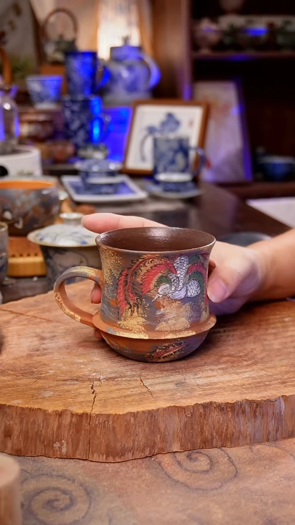 杯子凤凰手工手绘手工手绘