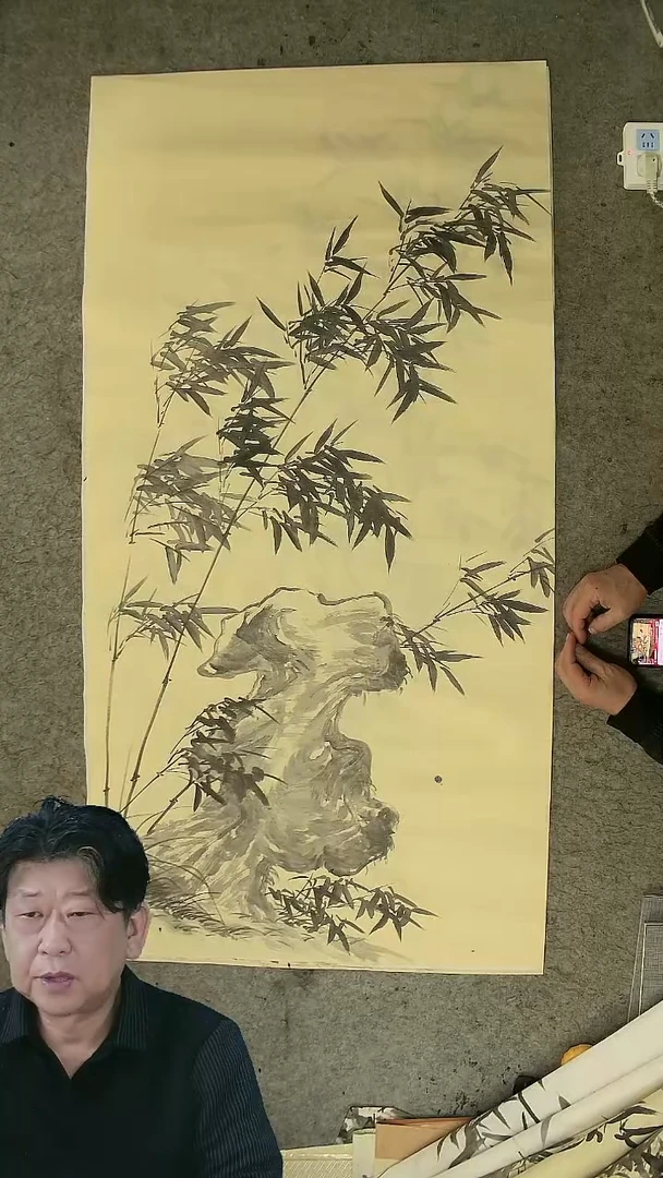 国画四尺整张  墨竹  69*138cm