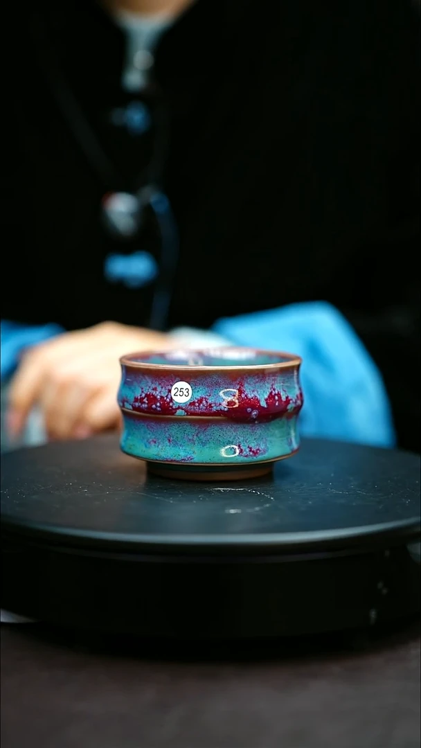 253#原矿钧瓷炉钧釉竹节杯