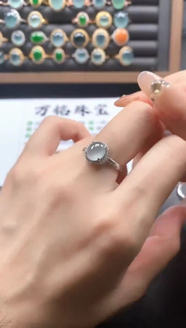 银S925镶嵌戒指翡翠51511