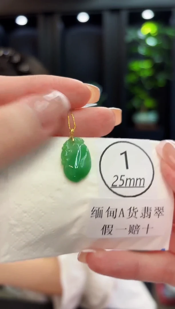 颈饰18K金镶嵌翡翠 缅料A货/支持复检/一件