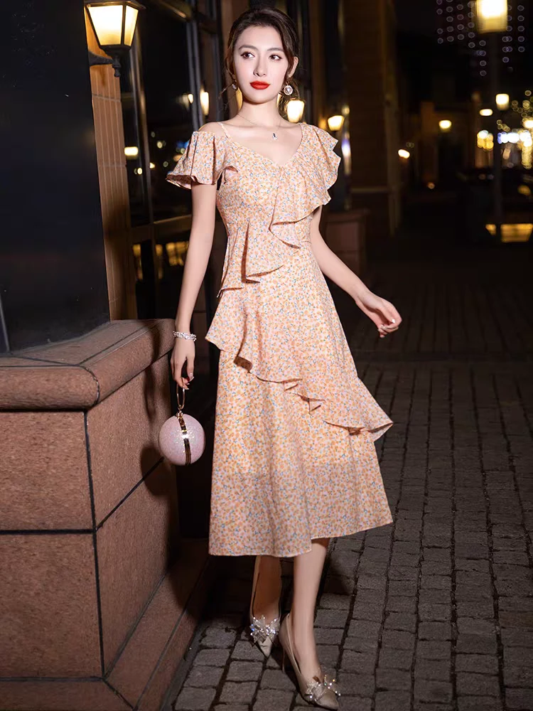 法式小晚礼服裙女2025新款轻奢小众高端宴会平时可穿毕业成人礼服