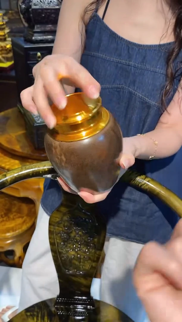 金丝楠木头款金丝楠木阴沉乌木茶叶罐