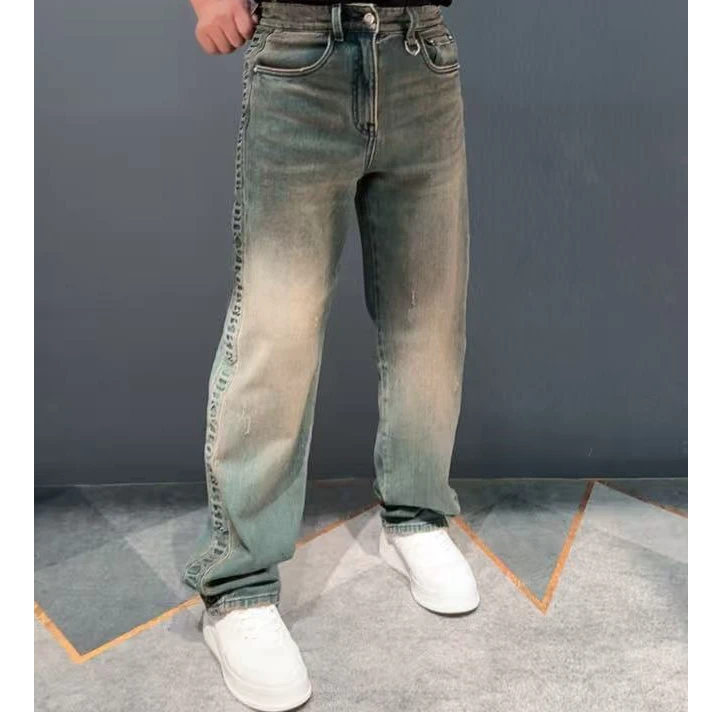 正品迪卡里奥费雷秋冬爆款潮流痞帅阔腿耐磨休闲百搭牛仔裤男款