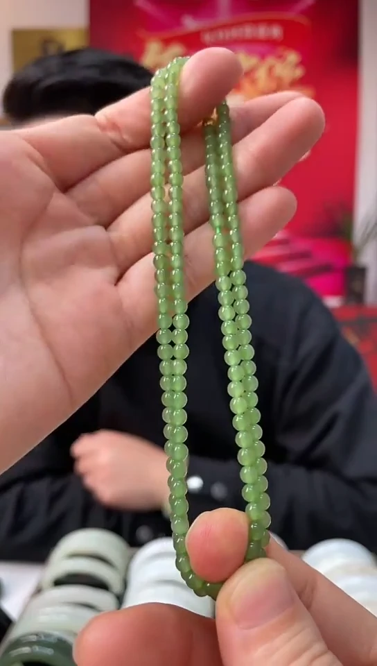 【闪购商品】和田玉颈饰未镶嵌粉青卡4-3小米链随机发一件