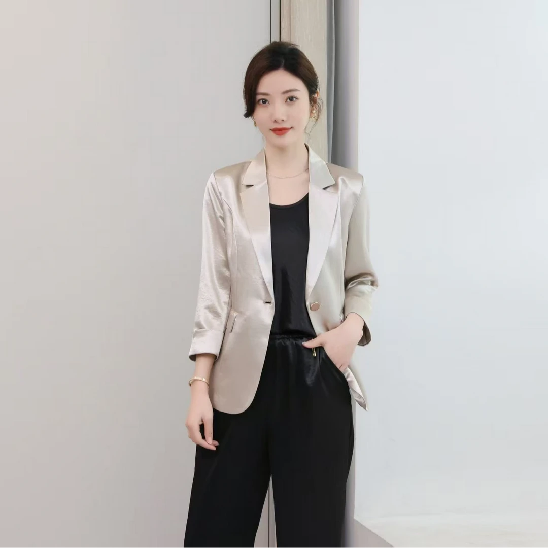 2025春夏新品醋酸流金时尚洋气显瘦小西装#2121