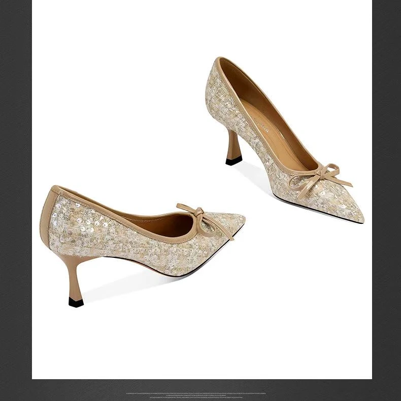 00229货号春季尖头单鞋女细跟摩登时尚