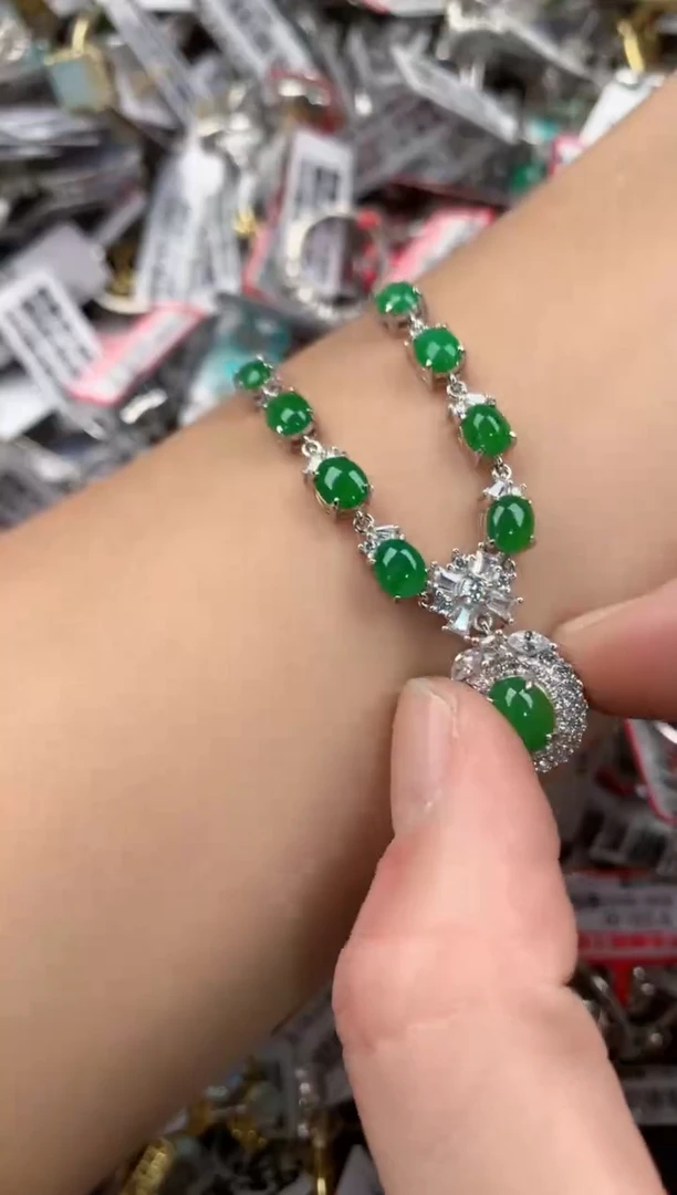 银S925镶嵌戒指翡翠555       1