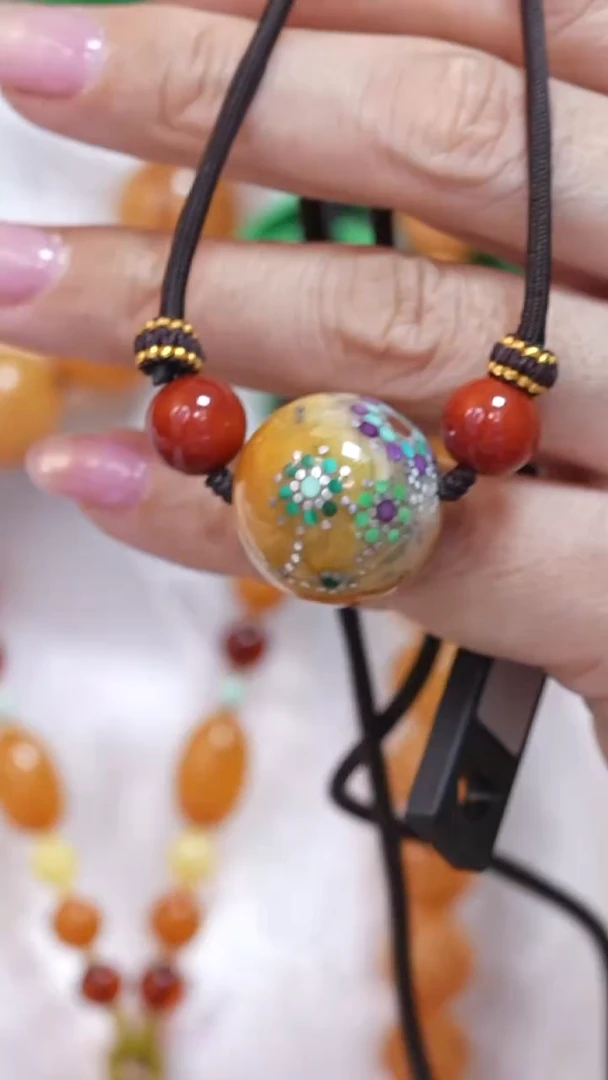 蜜蜡颈饰未镶嵌3363天然蜜蜡珠宝奇石云端妖孽全部保真