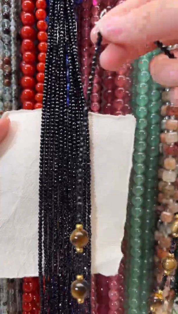 未镶嵌珠宝半成品水晶黑尖晶卡3  2条